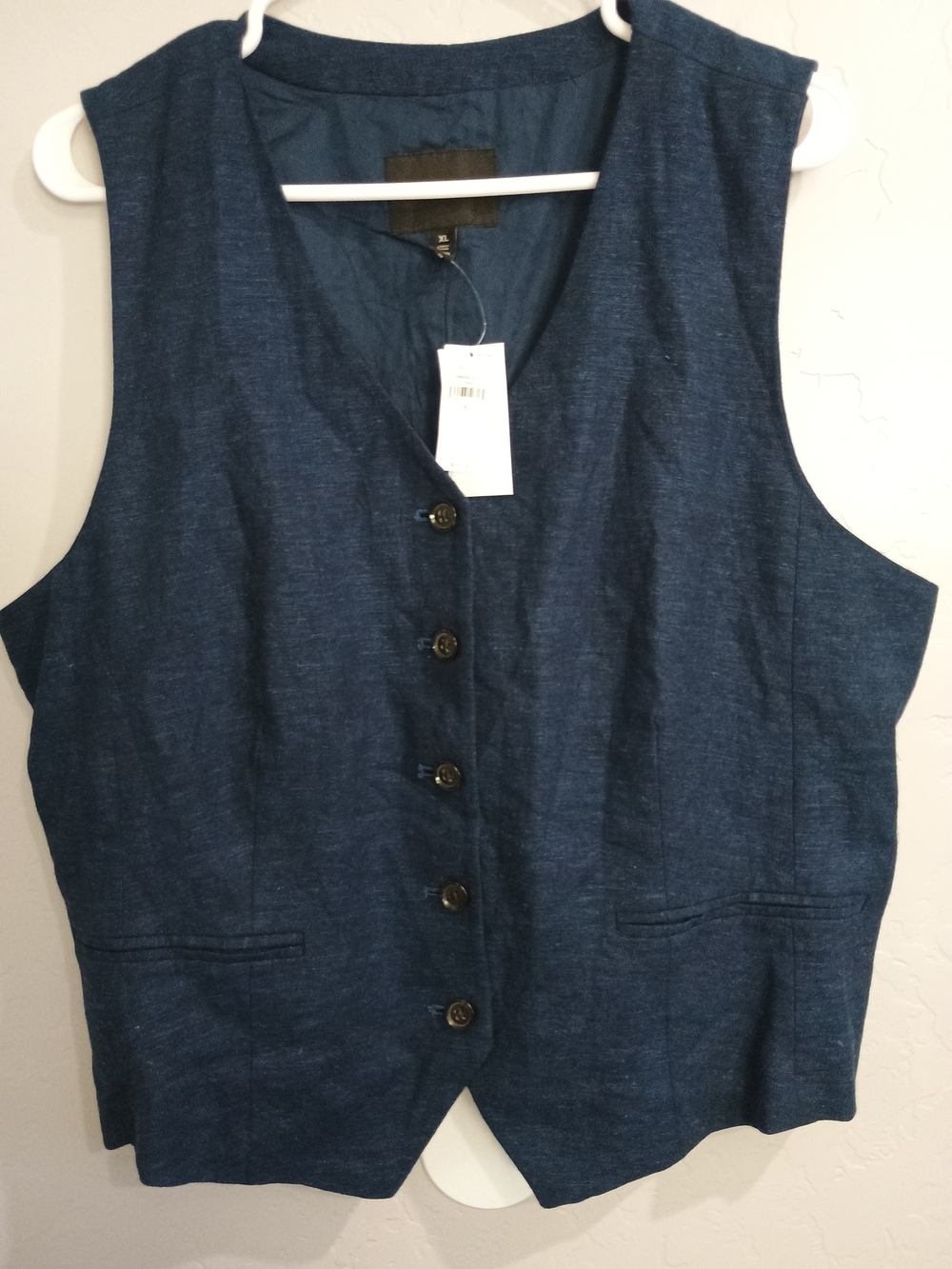 Banana Republic Navy Blue Button Vest